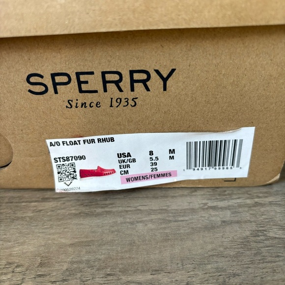 Sperry float fur boat shoes in rhubarb Size 8 New in Box - Picture 6 of 12